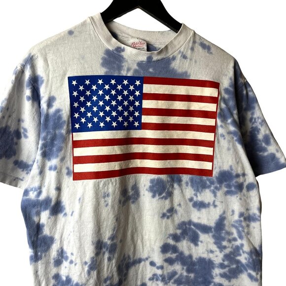 Urban Outfitters Tops - American Flag T Shirt Vintage 90s White Blue Large L Made In USA Graphic Tee